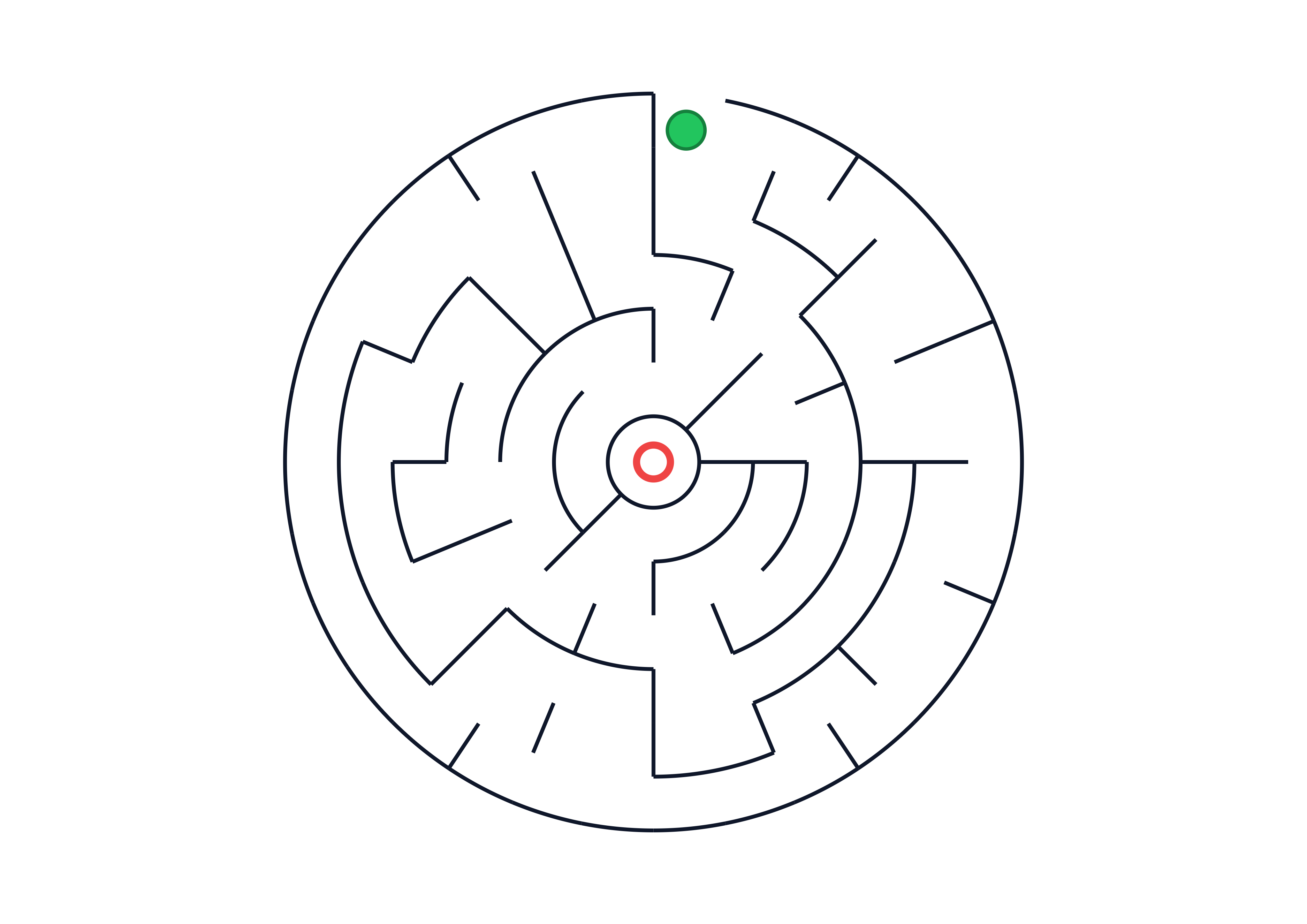 Easy Circular Maze Printable PDF Preview