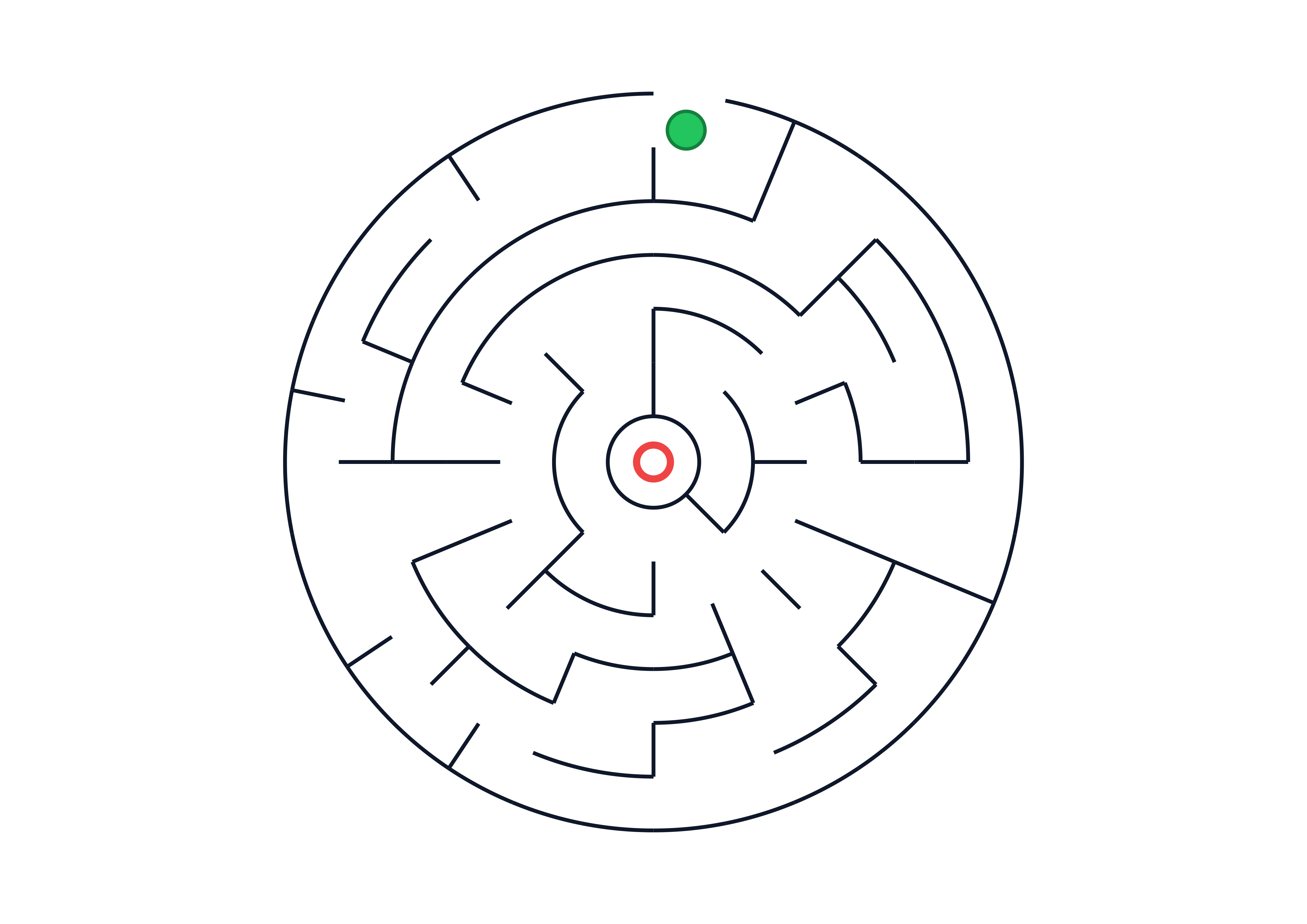 Easy Round Maze Printable Preview