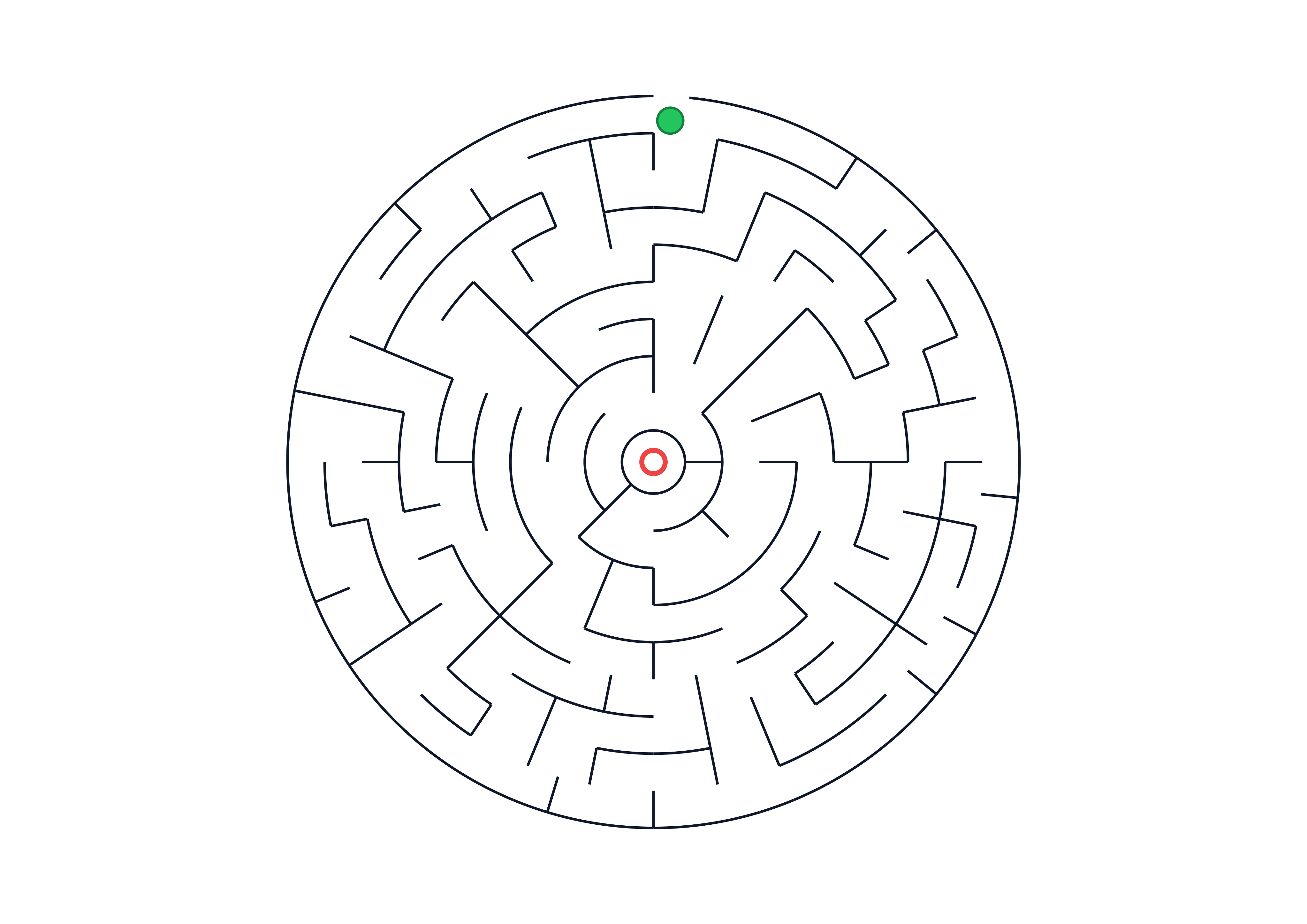 Medium Circular Maze Worksheet Preview