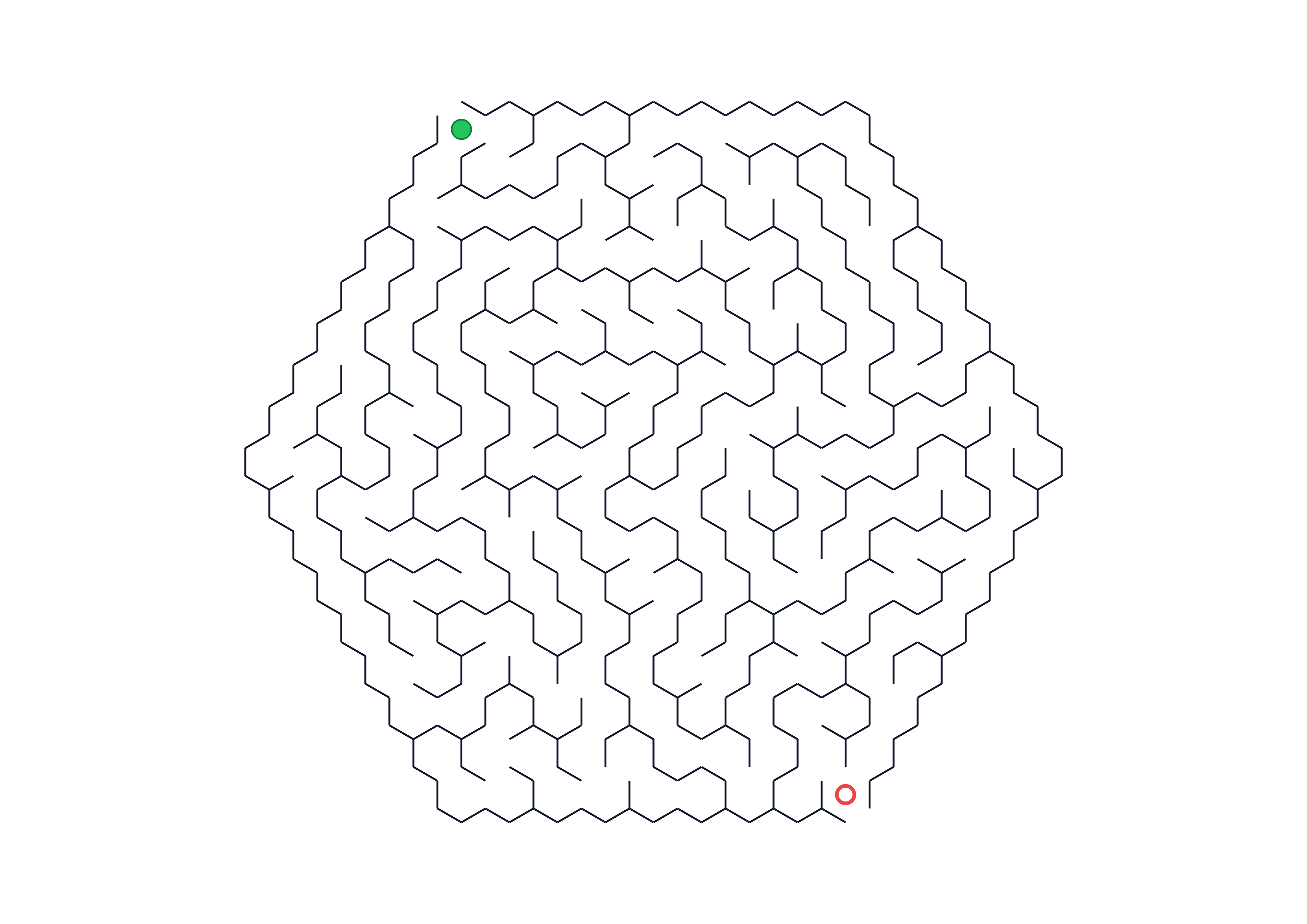 Hard Honeycomb Maze Printable Worksheet Preview