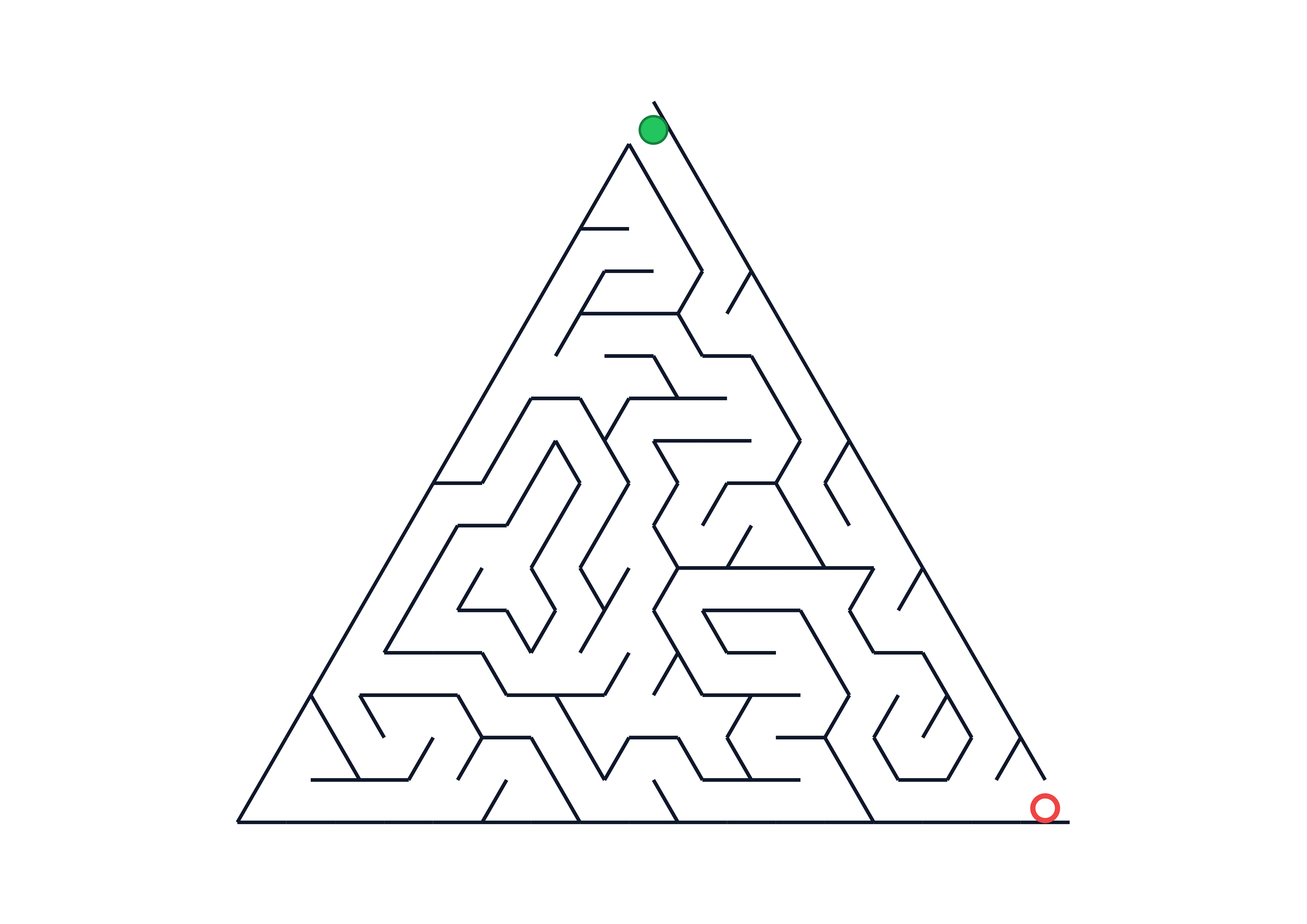 Hard Triangle Maze Printable Worksheet Preview
